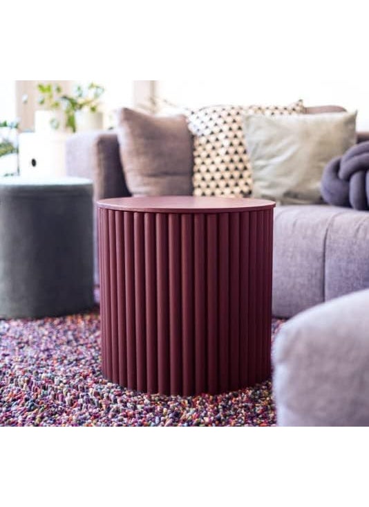 LIVINGLOOM LIVINGLOOM Modern Round Block Engineered Wood Center Table Coffee End Table Modern Plant Stand for Balcony Living Room and Bedroom Outdoor Indoor Table Brown 