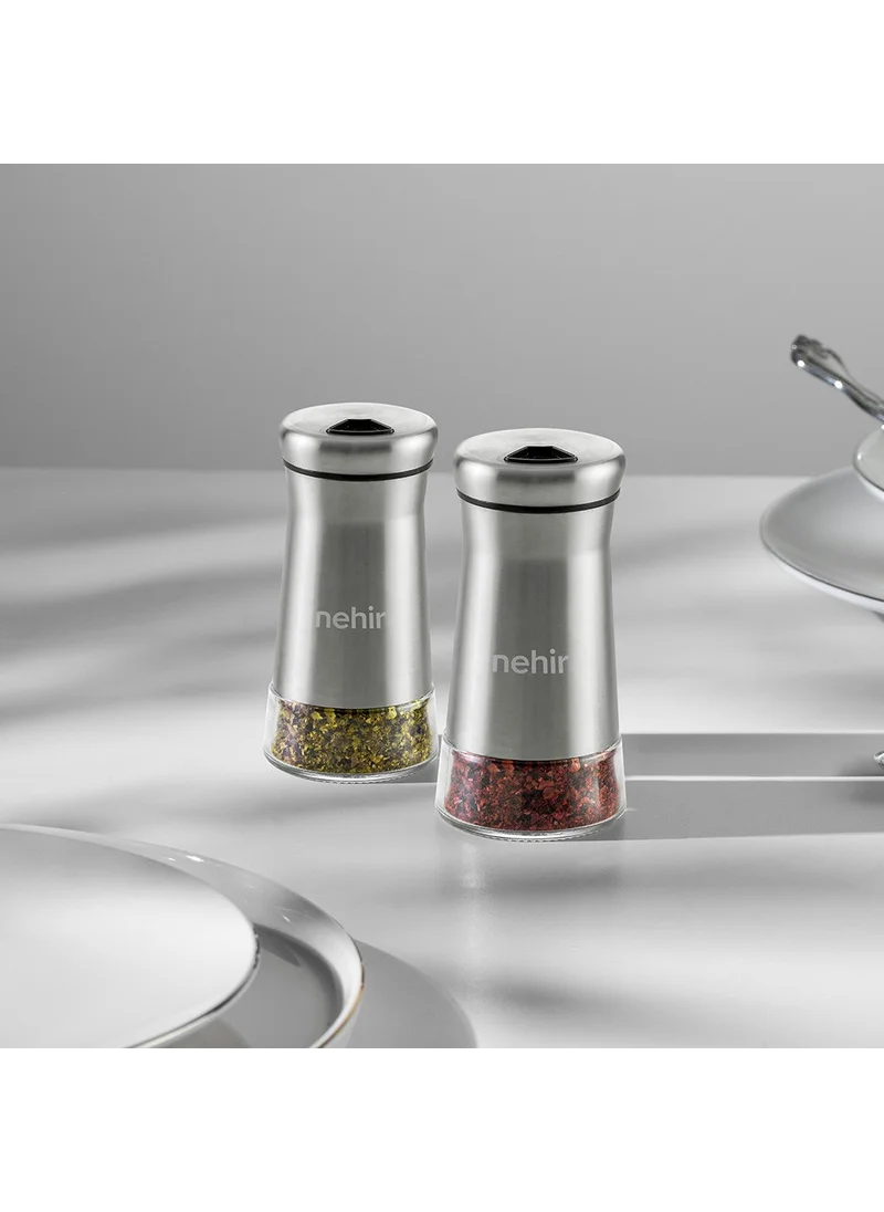 نهر Idil 2-Piece Glass Cylinder Salt and Pepper Shaker Set