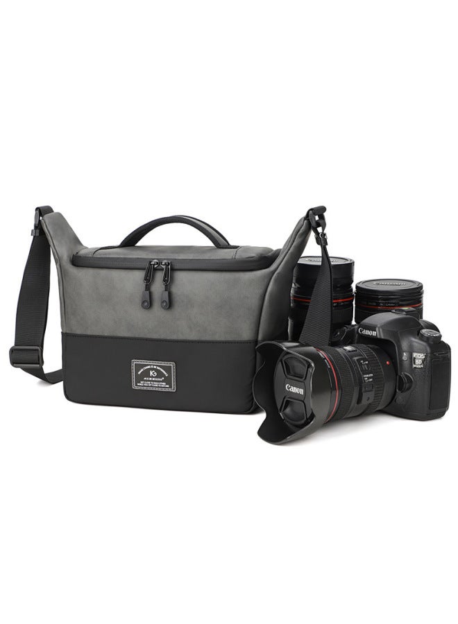 Fashion PU Shoulder Crossbody Photography Bag SLR Camera Bag Photography Digital Camera Bag Lens Storage Bag-Color:Brown - Image 2