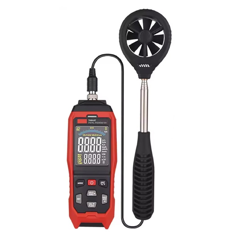 TA642C مقياس سرعة الرياح عالي الدقة USB، جهاز اختبار سرعة الهواء من النوع المنفصل - Image 1
