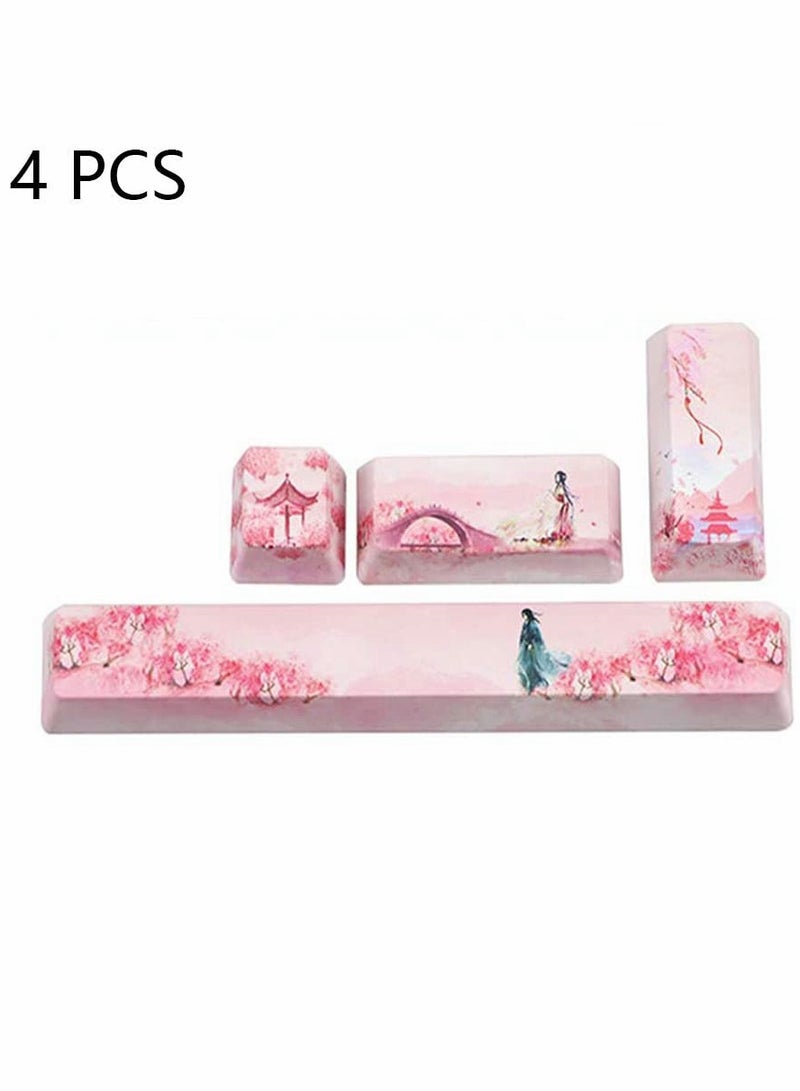 غطاء مفاتيح PBT4 Landscape Painting Space للوحات المفاتيح الميكانيكية 6.25U ESC المتوافقة مع ملحقات الألعاب - Image 3