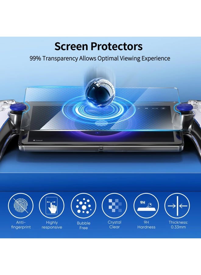 FYOUNG Accessories Bundle for PlayStation Portal, Carry Case with Hard Clear Cover & Screen Protector, Portable Storage Protection Travel Handbag for PS Portal Remote Player - Gift Box Edition - Green - Image 4