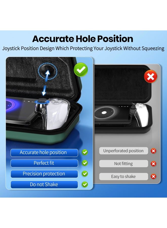 FYOUNG Accessories Bundle for PlayStation Portal, Carry Case with Hard Clear Cover & Screen Protector, Portable Storage Protection Travel Handbag for PS Portal Remote Player - Gift Box Edition - Green - Image 2