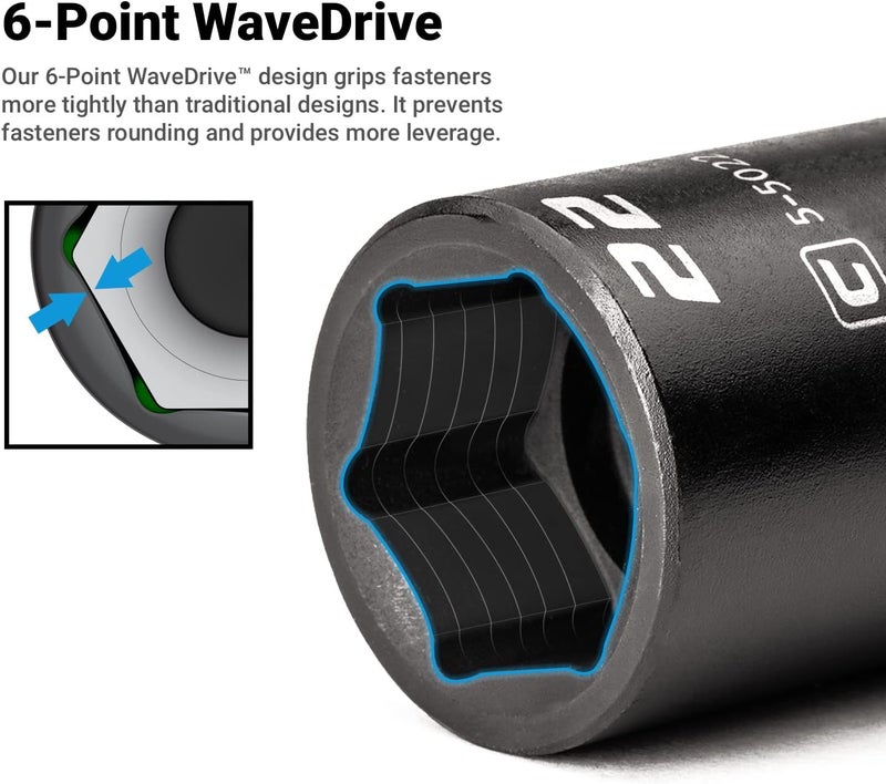Capri Tools 20 mm Shallow Impact Socket, 1/2-Inch Drive, 6-Point, Metric - Image 2