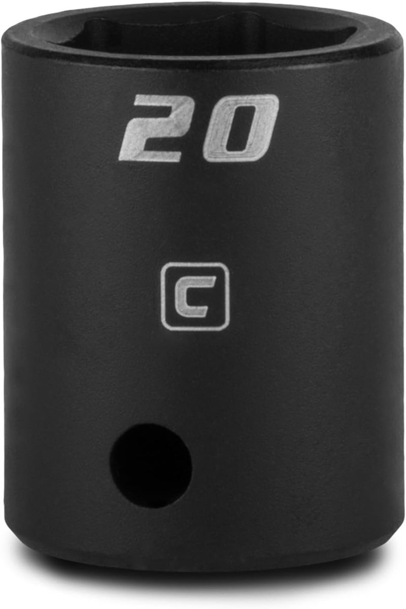 Capri Tools 20 mm Shallow Impact Socket, 1/2-Inch Drive, 6-Point, Metric - Image 1