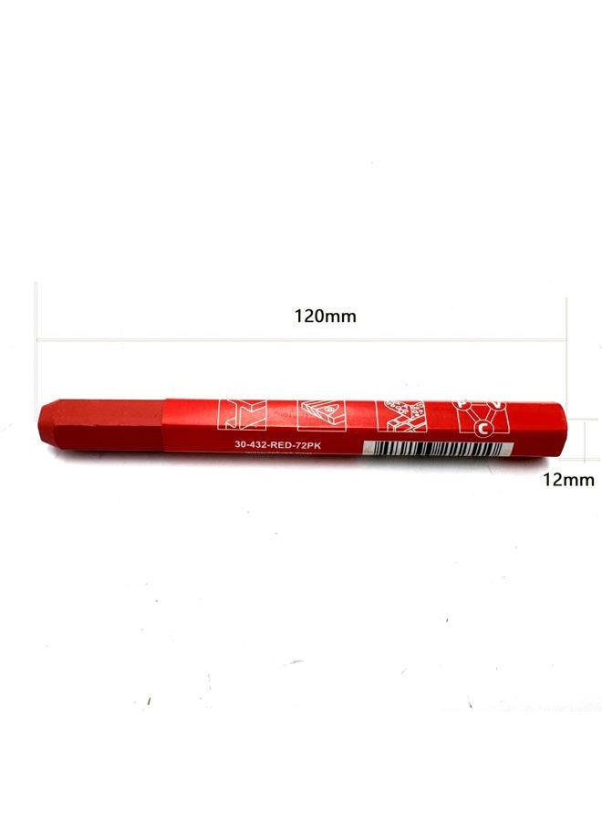 Zeluga 4.7in. x 0.47in. Hex Shape Industrial Lumber Marking Crayons for Clear and Permanent Markings, Red 12 Pack - Image 5