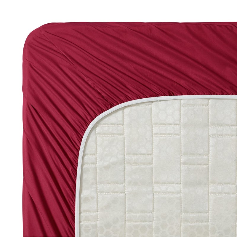 Clara Clark Bed Sheets, Premier 1800 Series 4 Piece Bed Sheet Set, Deep Pocket, Wrinkle, Fade, Stain Resistant, Luxury Soft Bedding Sheets & Pillowcases, California King, Burgundy Red - Image 4