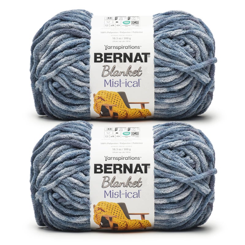 Bernat Blanket Mist-ical Storm Blue 2 Pack of 300g Yarn