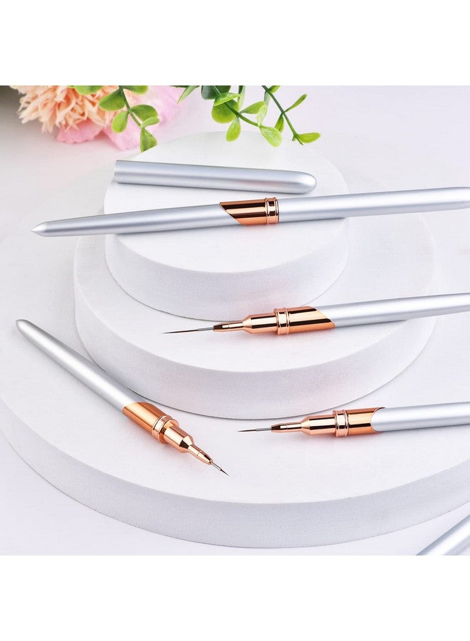Yasterd 6Pcs Nail Art Brushes Liner Striping Brush Yasterd Super Fine Nail Art Long Striper Pen Set For Thin Lines Tiny Details Fine Drawing Delicate Coloring Elongated Lines Nail Brushes For Nail Art - Image 2