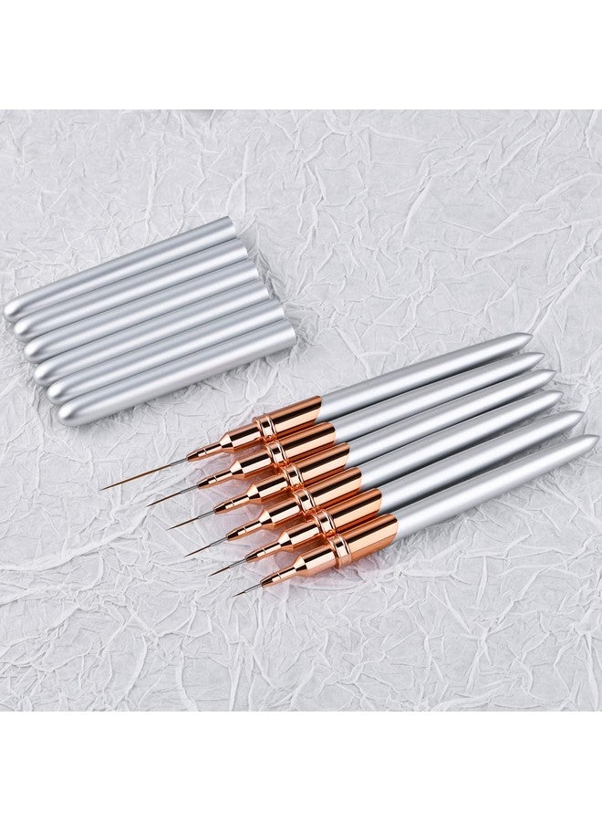 Yasterd 6Pcs Nail Art Brushes Liner Striping Brush Yasterd Super Fine Nail Art Long Striper Pen Set For Thin Lines Tiny Details Fine Drawing Delicate Coloring Elongated Lines Nail Brushes For Nail Art - Image 5