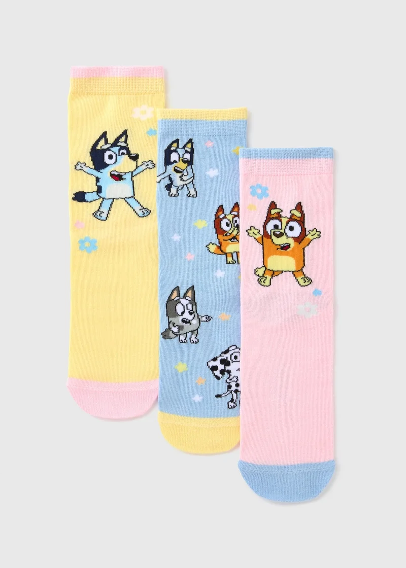 Matalan 3 Pack Bluey Multicolour Socks