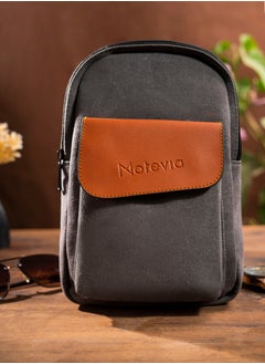 Generic Motevia Men's Crossbody Shoulder Bag Large Zipper Pocket Front Snap On Duck Canvas Crossbody Bag for Men Durable Reinforced Canvas  - Image 2