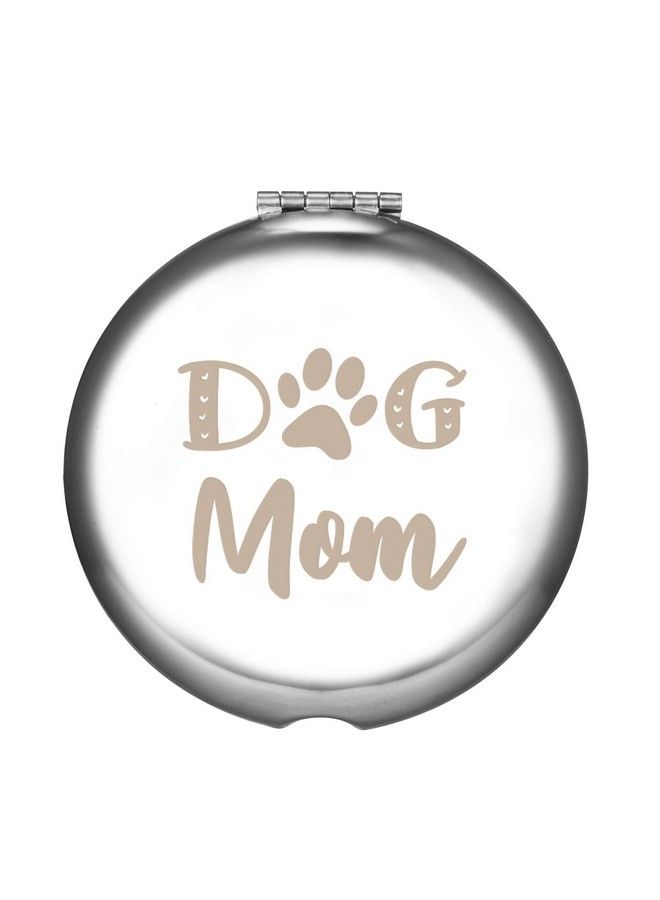 sedmart Dog Mom Engraved Compact Mirrorfunny Birthday For Women Girlsstainless Steel Small Pocket Mirror For Purse - Image 1