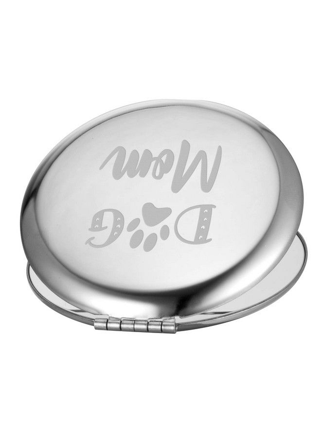 sedmart Dog Mom Engraved Compact Mirrorfunny Birthday For Women Girlsstainless Steel Small Pocket Mirror For Purse - Image 3