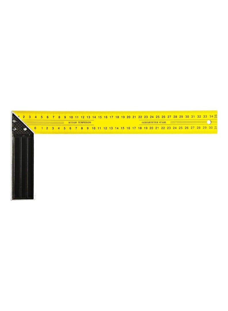 KNP KNP Try Square (Yellow) is a precision measuring tool designed for accurate marking and checking of 90-degree angles in woodworking, metalworking, and construction projects.  - Image 2