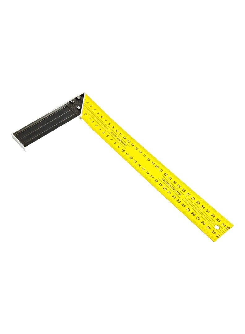 KNP KNP Try Square (Yellow) is a precision measuring tool designed for accurate marking and checking of 90-degree angles in woodworking, metalworking, and construction projects.  - Image 3