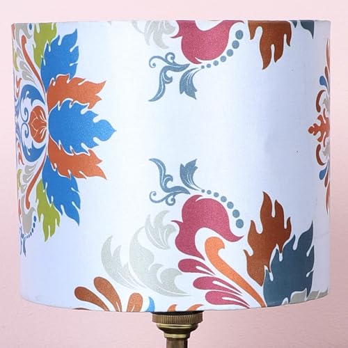 Tu Casa Table Lamp | Black Metal Base | English Oak Print Satin Shade Bedside Lamp for Bedroom Living Room Office Study | Home Décor & Gifting | H-9 Inch (No Bulb) - Image 4