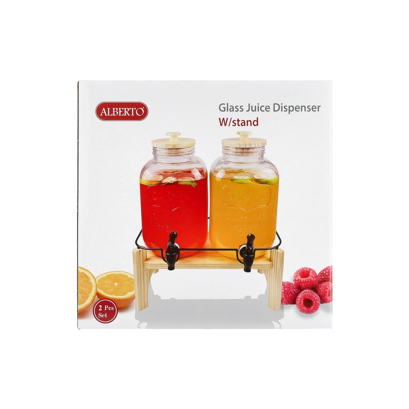 ألبرتو البرتو طقم توزيع عصير زجاج مع قاعدة 2 قطعة - Image 5