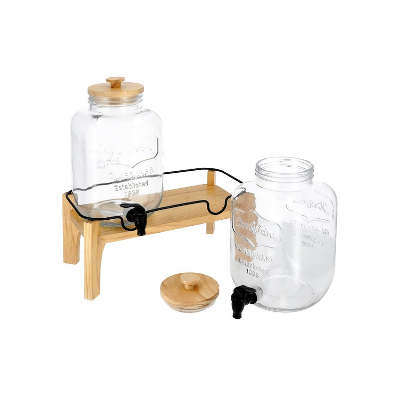 ألبرتو البرتو طقم توزيع عصير زجاج مع قاعدة 2 قطعة - Image 4