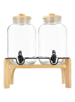 ALBERTO 2 Pieces Glass Juice Dispenser set with Stand Clear 3.8 Liter  - Image 4