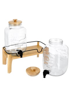 ALBERTO 2 Pieces Glass Juice Dispenser set with Stand Clear 3.8 Liter  - Image 3