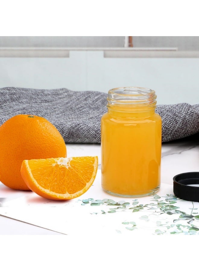 SHAOZHEN 12 Pack Small Glass Juice Bottle Clear Mini Glass Bottles with Lids Reusable Glass Juice Jar Small vegetable juice Storage Bottle Vintage Breakfast Shake Container for Drinking Water Honey Storage Bottle - Image 3