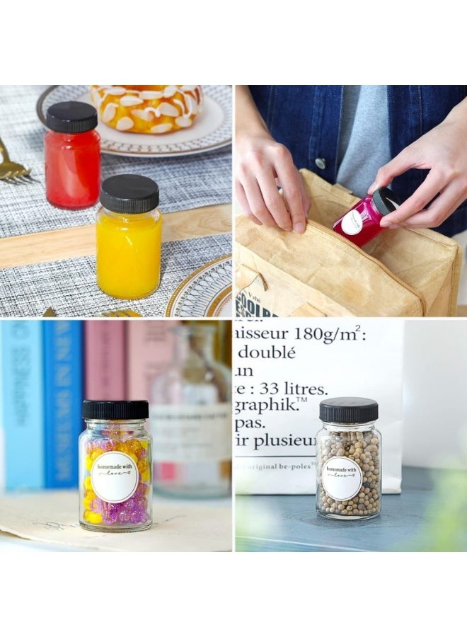 SHAOZHEN 12 Pack Small Glass Juice Bottle Clear Mini Glass Bottles with Lids Reusable Glass Juice Jar Small vegetable juice Storage Bottle Vintage Breakfast Shake Container for Drinking Water Honey Storage Bottle - Image 5