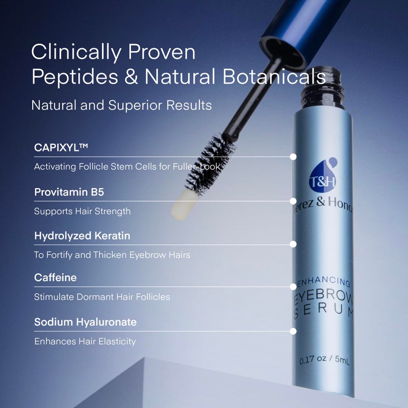 Terez & Honor Eyebrow Growth Serum - Natural Eyebrow Serum and Enhancer for Thicker Brows and Grow Bows Faster, Longer, Fuller - 5mL - Image 2