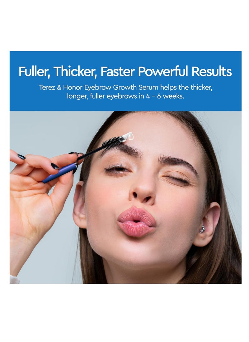 Terez & Honor - Eyebrow Growth Serum - Natural Eyebrow Serum and Enhancer with Dual-Use Applicator for Thicker Brows and Grow Faster, Longer, Fuller - 5mL - Image 1
