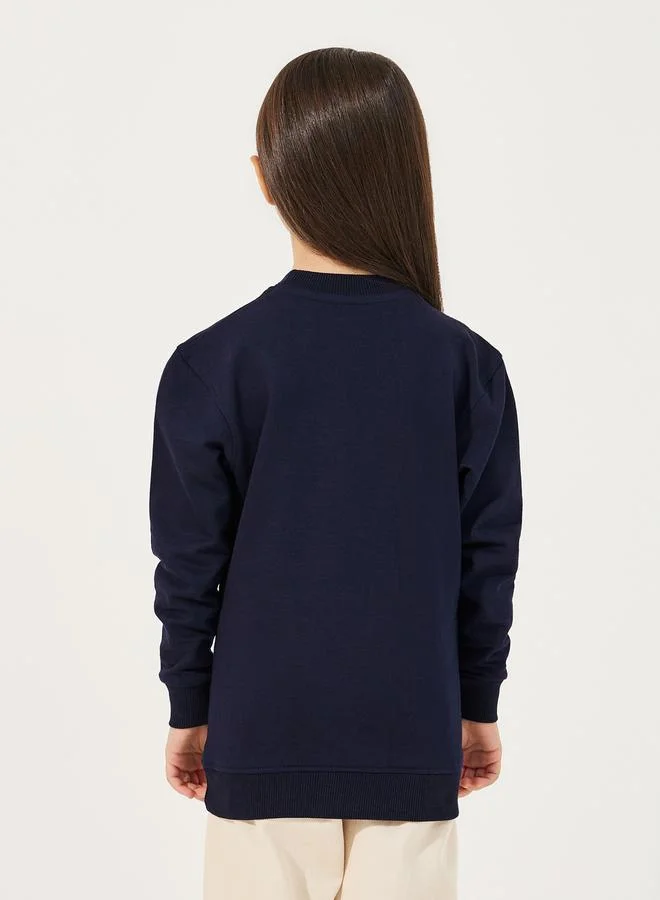 Styli Graphic Print Round Neck Sweatshirt