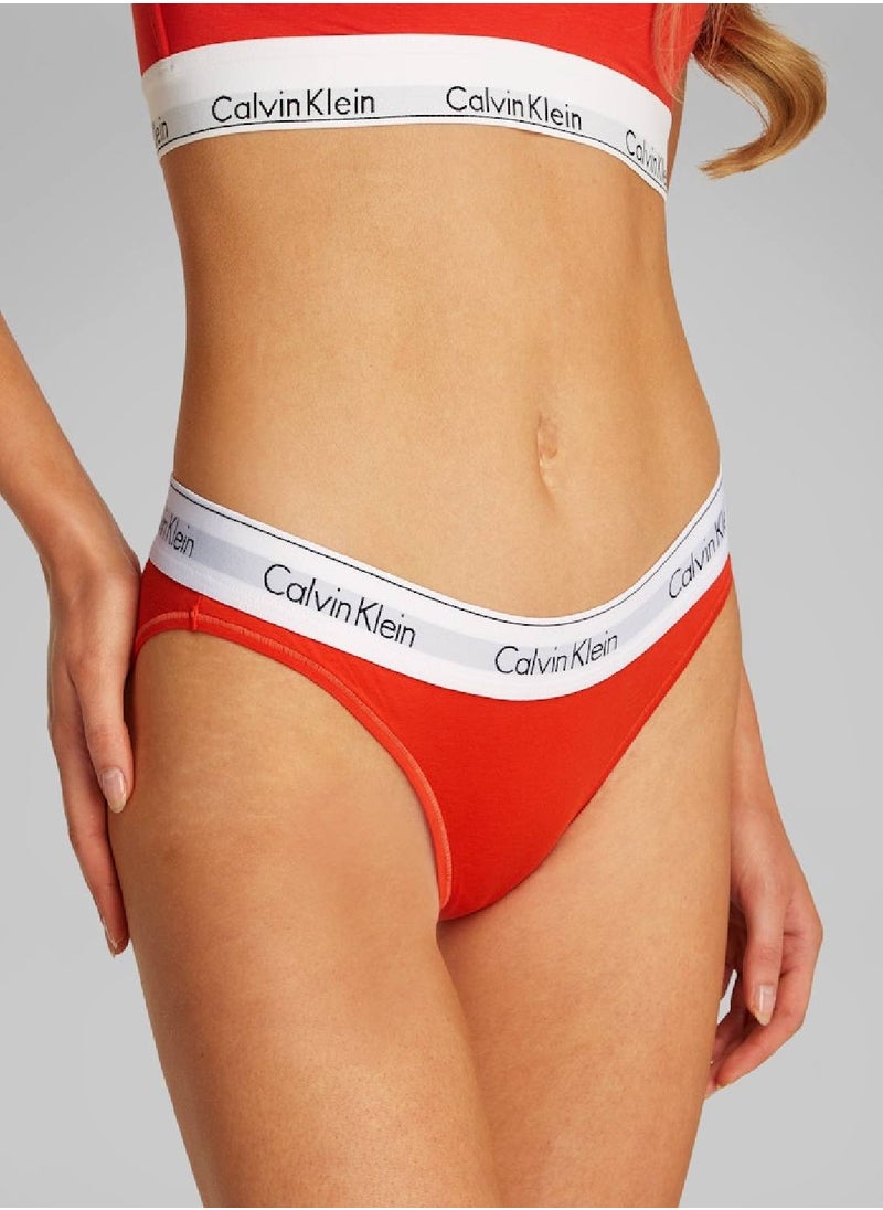 CALVIN KLEIN Women's Bikini Briefs - Cotton Blend, Red  - Image 4