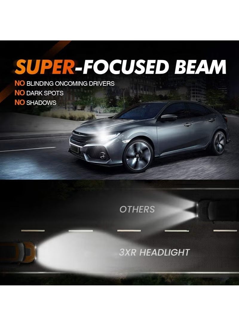 3XR P130 LED Headlight 260W 30000LM 12V Dual Beam 6500K Cool White IP65 Waterproof, High Power Fan Cooling Long Life Auto Headlamp. - Image 4