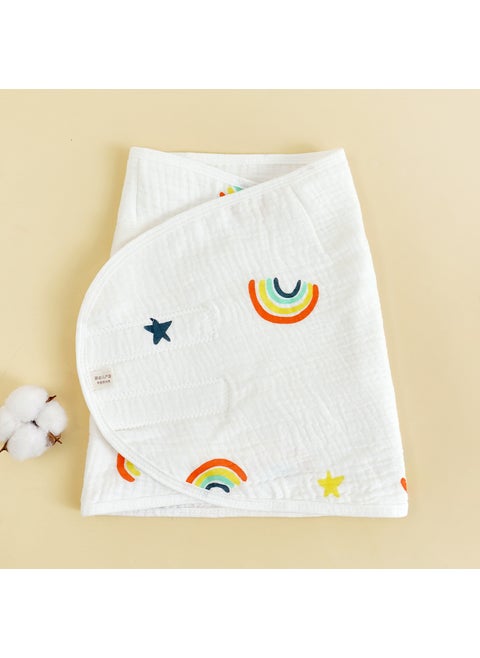 Cotton Cartoon Baby Swaddle WrapRainbow style with white background Rainbow style with white background