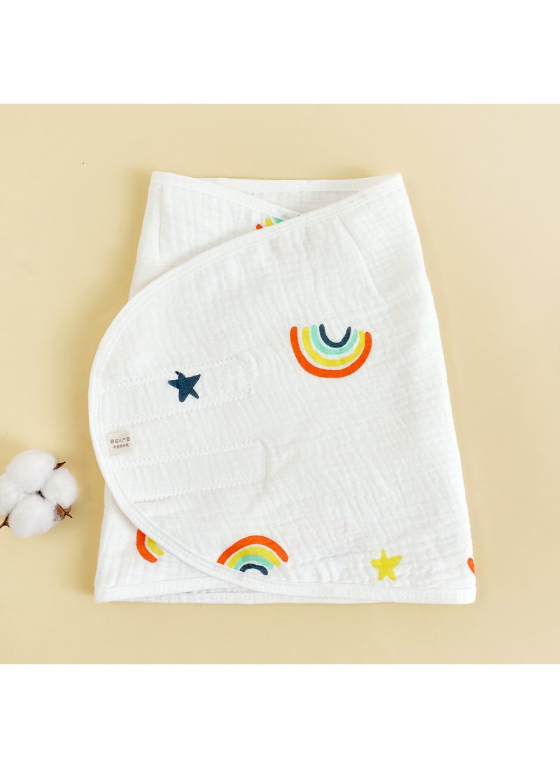 Generic - Cotton Cartoon Baby Swaddle WrapRainbow style with white background Rainbow style with white background - Image 1