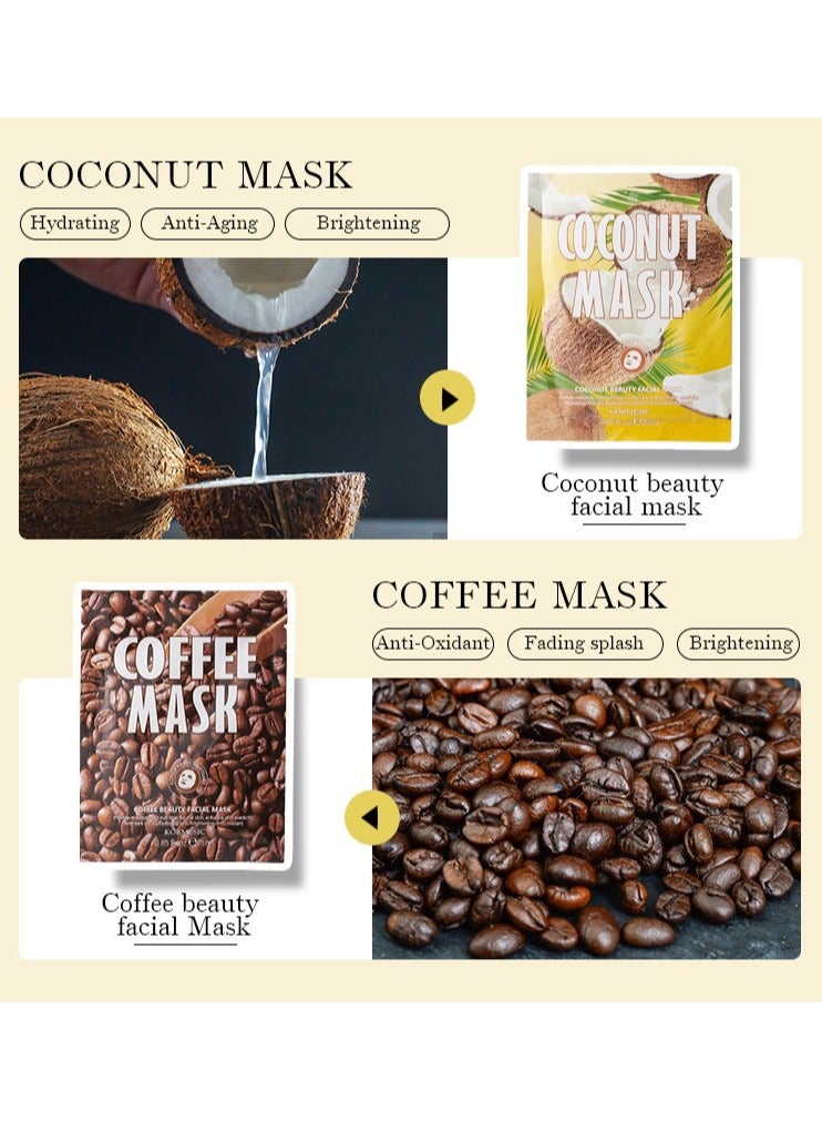 Kormesic قناع جوز الهند 5 قطع، 25 مل لكل قطعة - ترطيب عميق، تهدئة وإصلاح، مناسب للاستخدام اليومي - Image 2