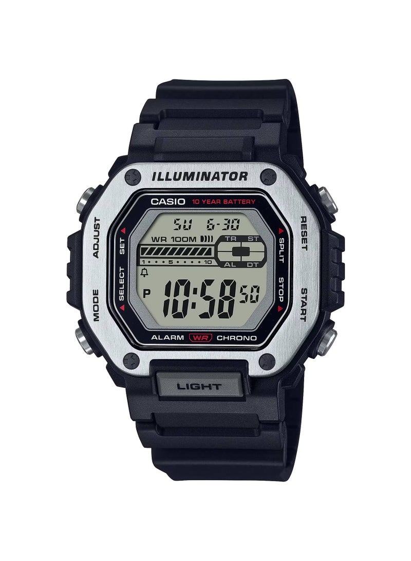 CASIO ساعة رقمية مقاومة للماء بسوار من الراتنج MWD-110H-1AV - Image 1