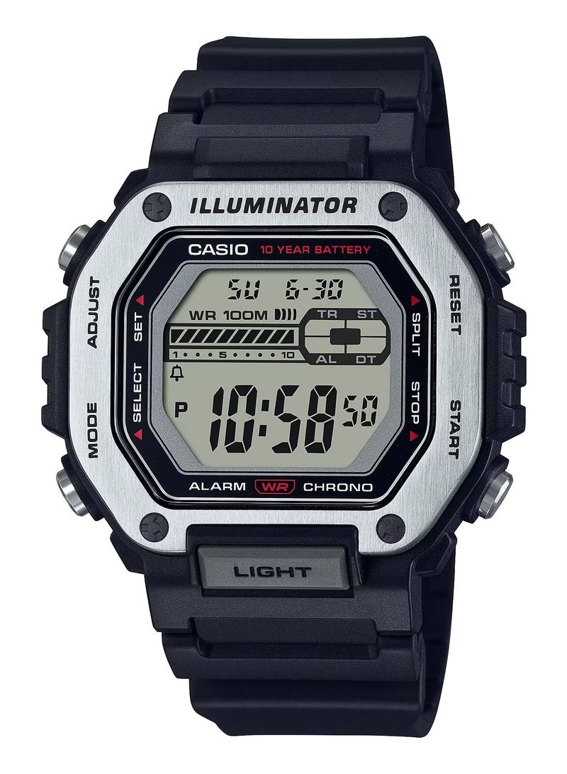 CASIO ساعة رقمية مقاومة للماء بسوار من الراتنج MWD-110H-1AV - Image 2