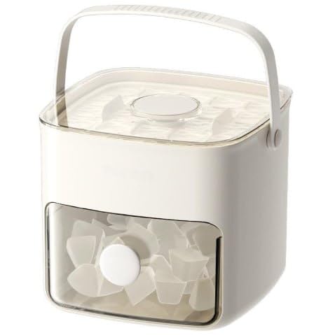 Lovelyduo Lovelyduo Premium Double Layer Ice Cube Tray with Lid Storage Bin Ice Maker Box for Freezer Perfect for Whiskey Cocktails Cold Drinks More Includes 2 Ice Trays Ice Bin Tweezers White - Image 1