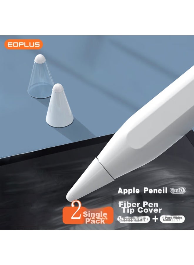 YIOU Yiyou Compatible With Apple Pencil Tip Protection, Wear-resistant Pen Sleeve, Ultra-thin Silicone Cover, Universal For 1st And 2nd Generation, White Transparent - Image 1