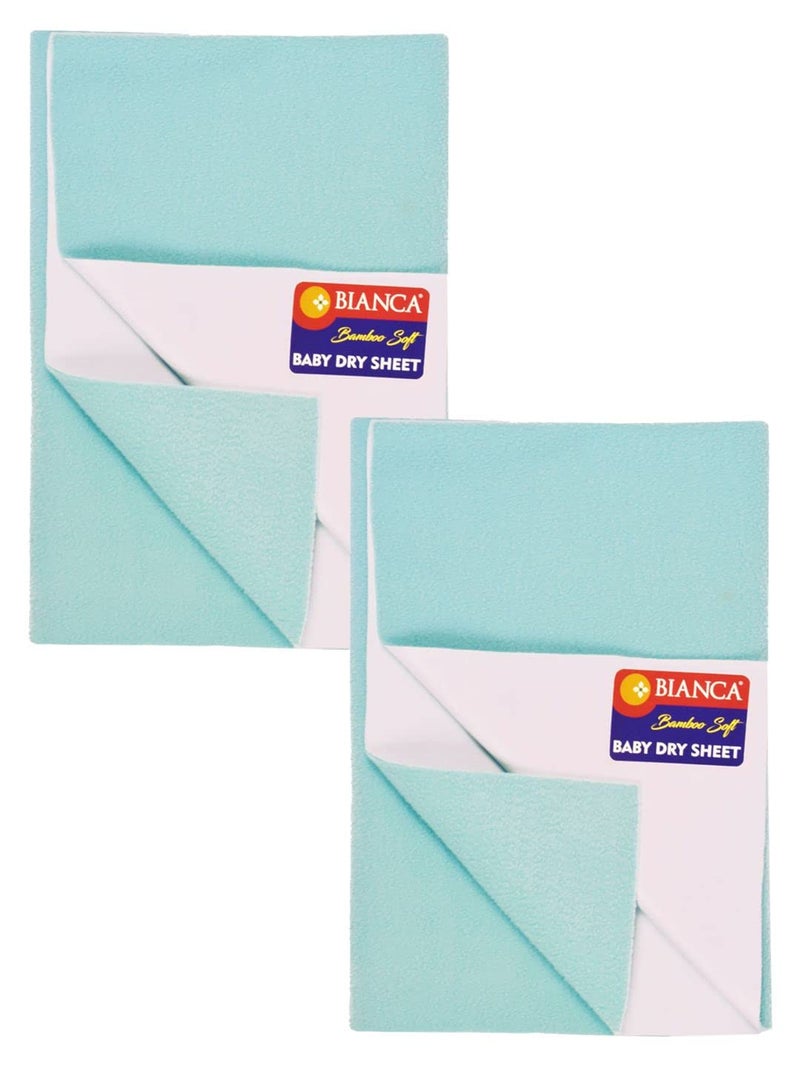 BIANCA Soft Bamboo Baby Dry Sheet, Mattress Protector -2pc Large (smartdry) | Waterproof & Breathable Anti Bacterial | Baby Dry Sheet & Mattress Protector. Smart Dry-sea Green - Image 1