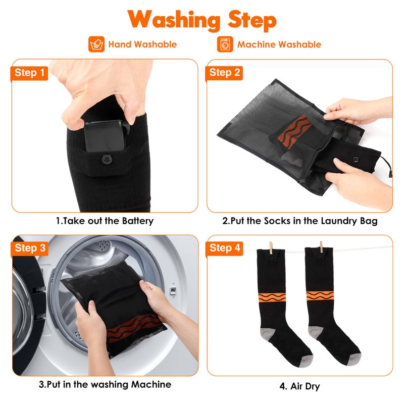 Heat Nice Heated Socks for Men Women, with APP Control, Washable Winter Foot Warmer Socks 6000 mAh Rechargeable Electric Socks, for Outdoor Camping, Hunting, Skiing, Hiking, Fishing, Cycling, Work - Image 5