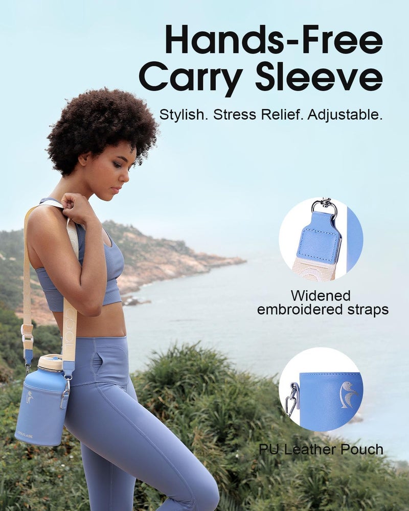 Coolflask 64 oz water bottle blue blue - Image 3