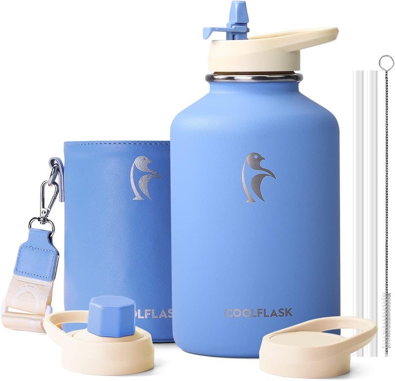 Coolflask 64 oz water bottle blue blue - Image 1