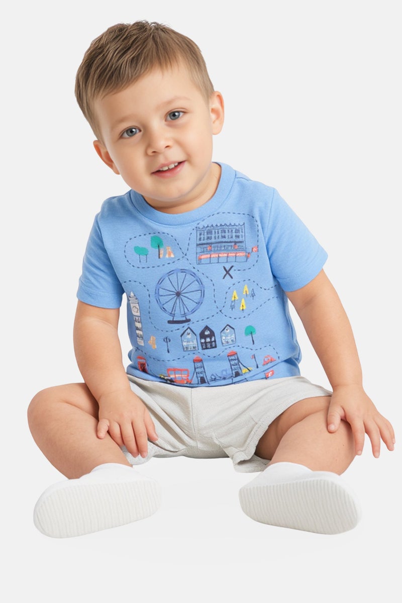 Hamleys Toddlers Boy Crew Neck Short Sleeve Graphic Print T-Shirt, Multicolor - Image 1