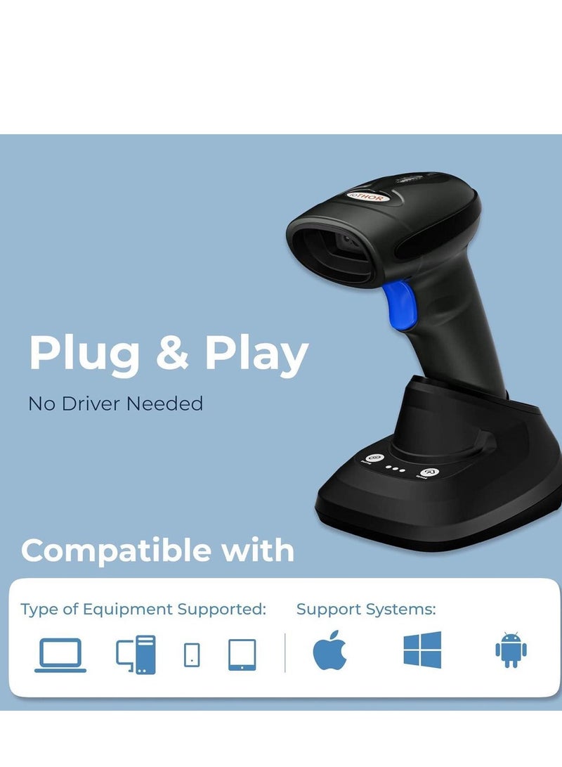 بوزون Wireless Barcode Scanner USB Cordless 1D 2D Dotcode Laser Automatic Reader Handhold BarCode Reader - Image 3