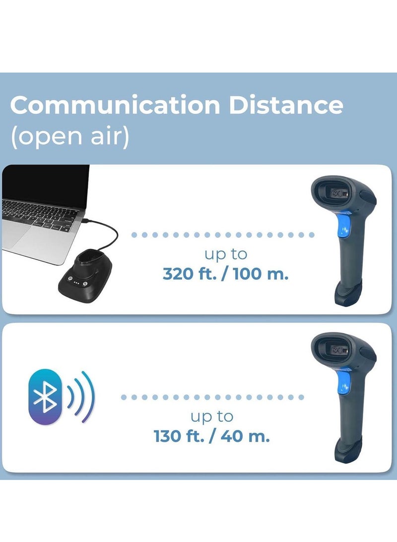بوزون Wireless Barcode Scanner USB Cordless 1D 2D Dotcode Laser Automatic Reader Handhold BarCode Reader - Image 5