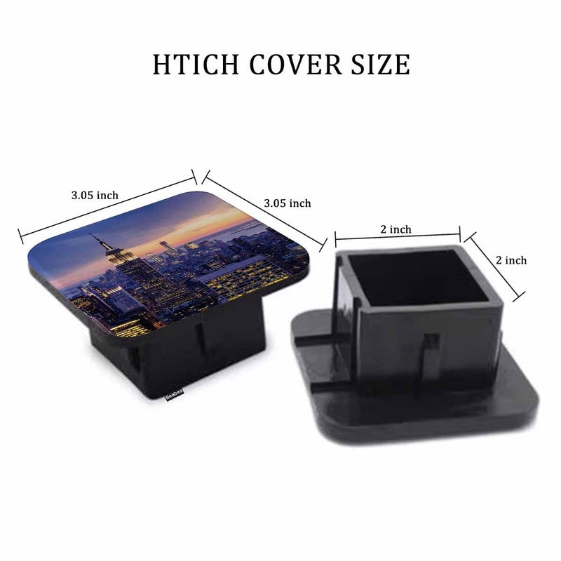 Beabes Tow Hitch Covers New York City  New York Urban Skyscraper Sunset Auto 2 Inch Trailer Hitch Cover Plug Cap Insert Receiver Tube Hitch Covers for Most Cars Trucks SUVs - Image 2