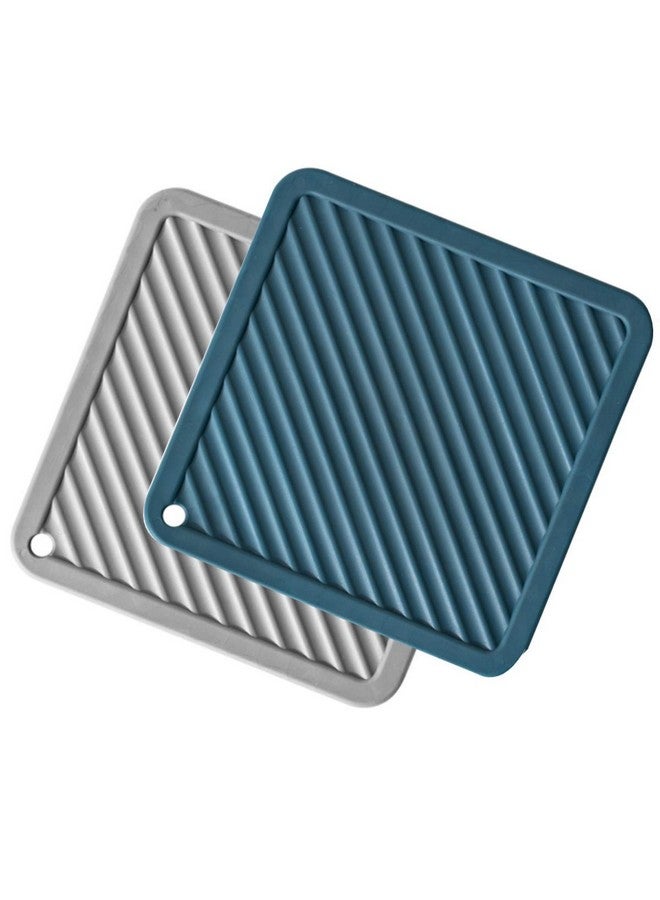 pepplo pepplo Silicone Table Mat,Silicone Trivet Non-Slip,Kitchen Table Pad Multi-Purpose Hot Pads, Spoon Rest, Cooking & Dining,Random Color (Set of 2, Square) 