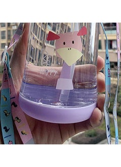 Thoraya Water Cup Large Capacity Summer Kindergarten Antler Shape Plastic Cup with Straw for Children Deer Pattern  - Image 5