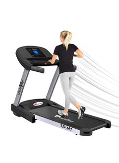 PowerMax Fitness PowerMax Fitness TD-M1 (4HP Peak) Pre-installed Motorized Foldable Treadmill for Home Use | Manual-Incline Treadmill | Semi-Auto Lubrication | Multifunction Console LCD Display, BT, Speaker, MP3, AUX  - Image 1